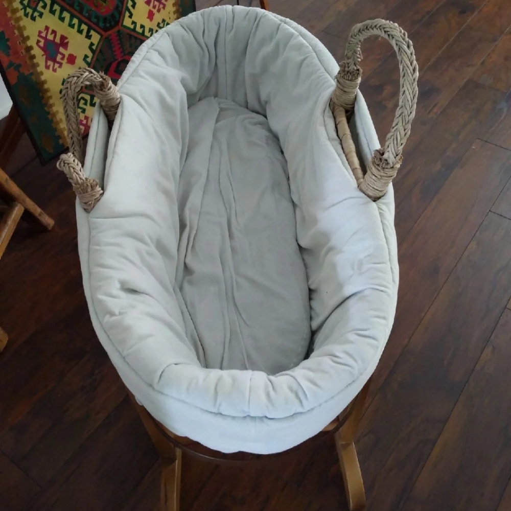 Restoration hardware baby bassinet and stand